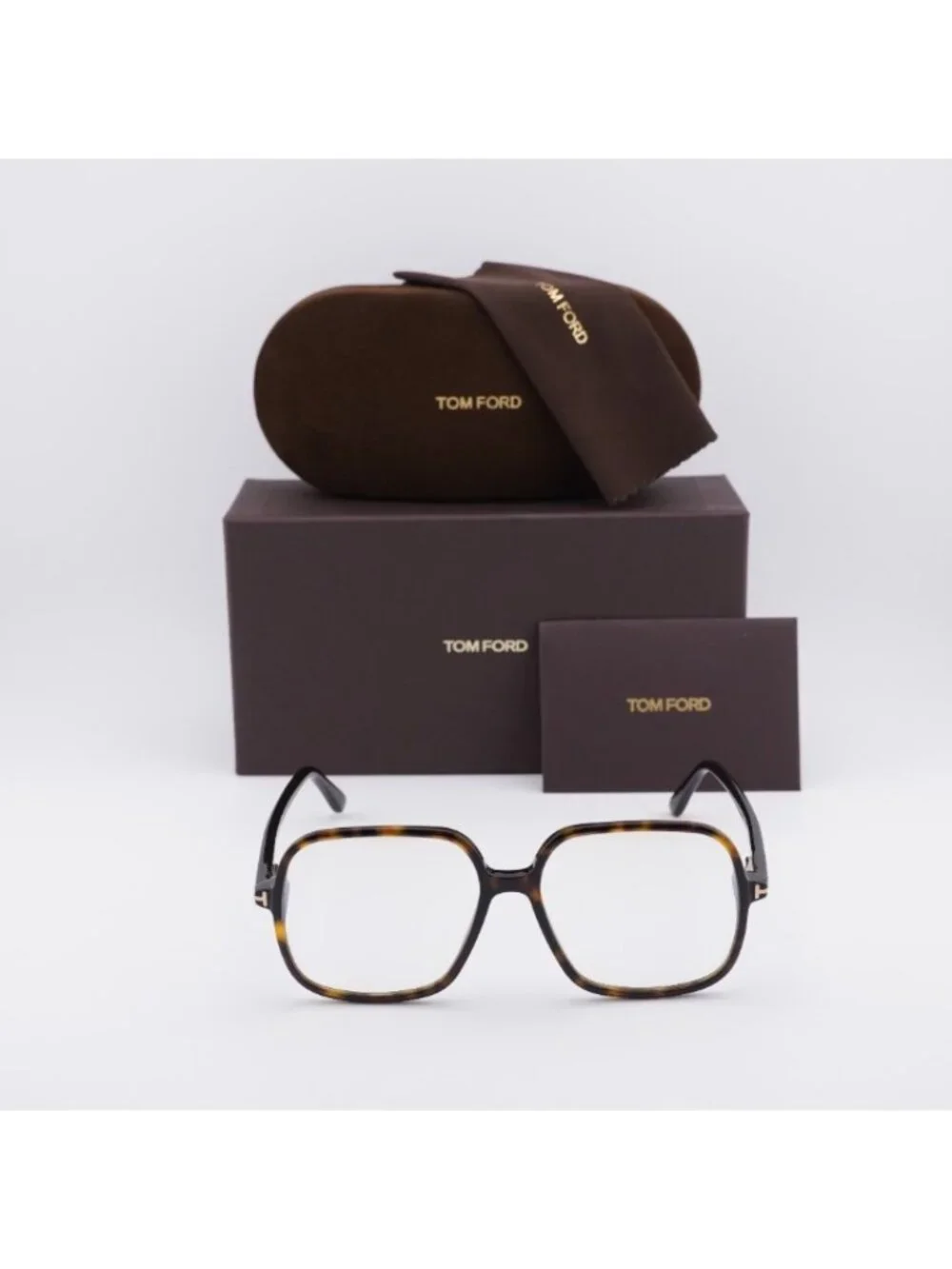 Tom Ford FT5764-B 052 Eyeglasses Dark Havana 56mm Square Frame
